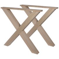 Tischbein Holz Buche X-Form 72 cm - Pro Set