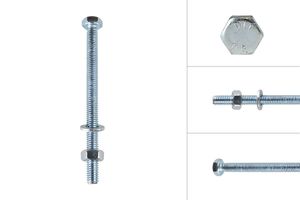 Tap bolts Galvanized M6 x 80 mm - 10 pieces