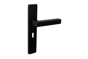 Lavuzo deurkruk Viterbo Zwart met rechthoekig schild SL56 - Per set