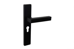 Lavuzo deurkruk Viterbo Zwart met rechthoekig schild PC55 - Per set
