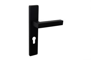 Lavuzo deurkruk Viterbo Zwart met rechthoekig schild PC72 - Per set