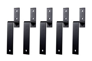 Wandstützen für doppelte Schiebetürschienen Schwarz - Set 5 Stück