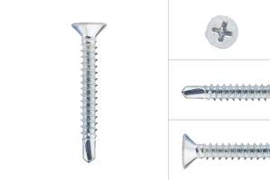 Self-tapping screws with drill point 4.2 x 32 mm Galvanized - 200 Pieces