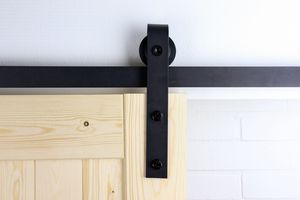 Sistema negro de puertas correderas - Modelo Recto 200 cm - Por set