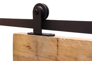 Complete Black T-Model Sliding Door System with Rails of 200 cm - Per Set