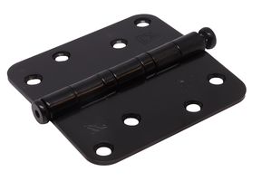 Charnière pivot noire acier inoxydable 89x89 mm angles ronds - Par pièce
