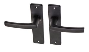 Zwarte deurklinken met blind schild aluminium blokmodel - Per Set