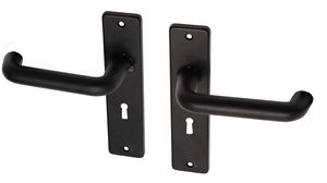 Zwarte deurklinken met schild SL56 aluminium coupemodel - Per set