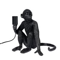Tafellamp Aap - Zwarte Aaplamp - Monkey Lamp Zittend