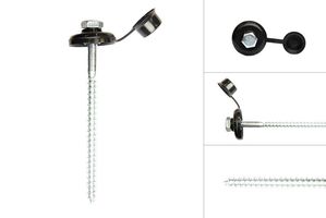 Golfplaatbouten Verzinkt met dop 7 x 100 mm - Per doos 100 stuks