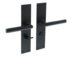WC deurbeslag WC63 zwart modern rondmodel - Per Set