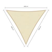 Waterproof Triangle Shade Sail of 400 cm in Off White - Per Piece