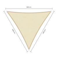 Schaduwdoek Waterdicht Driehoek 500 cm Gebroken Wit - Per Stuk