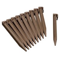 Taupe Plastic Ground Anchor Pegs For Garden Edging 15 cm - 10 Piece Bag