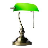 Notarislamp - Groene Bureaulamp inclusief Lamp en Trekschakelaar - Bankierslamp met E27 fitting