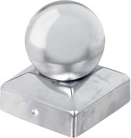 Stolphatt boll rostfritt stål för 7 x 7 cm stolpar - per styck