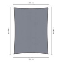 Voile d'ombrage imperméable rectangulaire 3 x 4 m gris - Par pièce