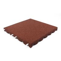 Red Rubber Playground Safe Tile of 50 x 50 x 2.5 cm - Per Piece