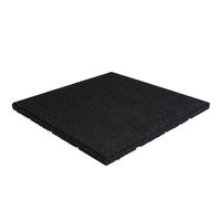 Black Rubber Playground Safe Tile of 50 x 50 x 2.5 cm - Per Piece