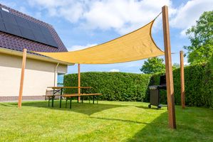Tan Color HDPE Breathable Rectangle Shade Sail of 300 x 400 cm - Per Piece