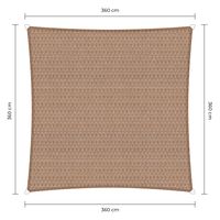 Tan Color HDPE Breathable Square Shade Sail of 360 cm - Per Piece