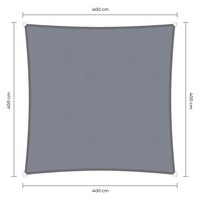 Voile d'ombrage imperméable carré 400 cm gris - Par pièce