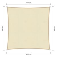 Schaduwdoek Waterdicht Vierkant 400 cm Gebroken Wit - Per Stuk