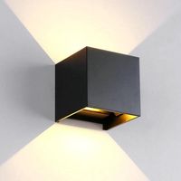 LED wandlamp zwart 12W - Muurlamp Kubus Waterdicht met instelbare stralingshoek - IP65 3000K
