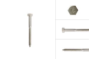 Coach screws stainless steel M6 x 60 mm - Per 10 pieces