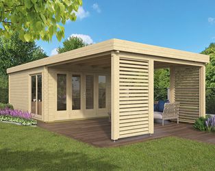 Tuinhuis Casper met overkapping Tuindeco Sfeer
