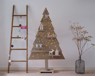 houten kerstboom steigerhout 170 cm met LED lampjes