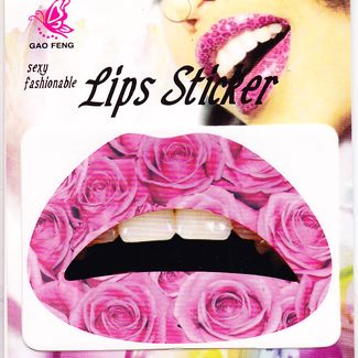 Lip Tattoo Roze Roos