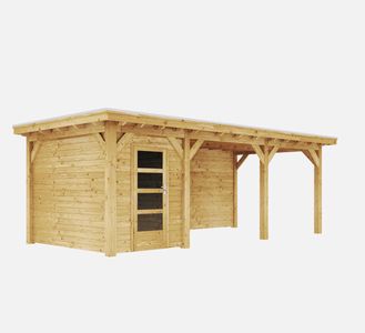 Blokhut Driven Duxwood met overkapping 500 cm