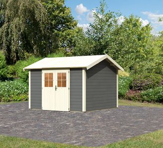 Espelo 7 terragrijs Karibu tuinhuis