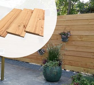 Lariks Douglas Channelsiding Verticale planken 1.8 x 14.2 cm Kunstmatig Gedroogd