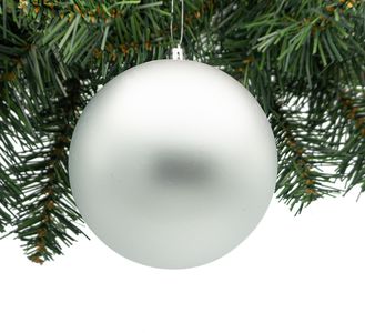 Kerstbal zilver 12 cm onbreekbaar