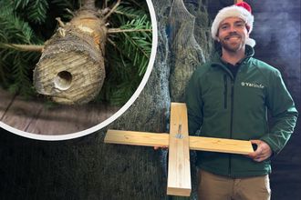 Easyfix Weihnachtsbaumsockel aus Holz 80 cm - Kreuz für max. 2,50 m hohe Weihnachtsbäume