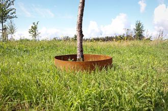 Gießrand aus Cortenstahl - Für die Baumbewässerung - Durchmesser 75 cm