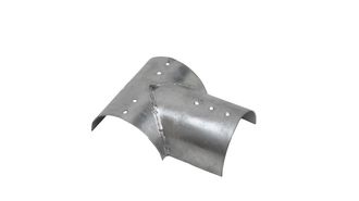 Hoek 90 graden / T Koppelstuk verzinkt staal voor 12 cm ronde palen (set van 2)