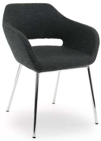 Vergaderstoel Design Focette Met Armleuning Donkergrijs