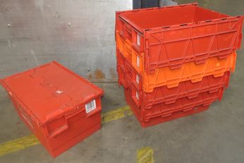 nestbare Distributiekist Multifunctionele stapelbak inclusief 2-delige deksel 60x40x41cm