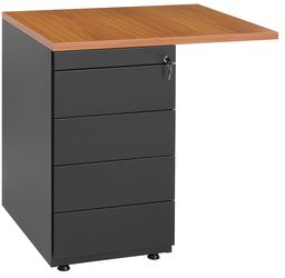 Aanbouwstuk 80x60cm met Ladeblok 4 laden en Pennenlade (incl. topblad)