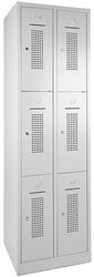 Lockerkast 6-deurs 195 x 60 x 50cm Grijs