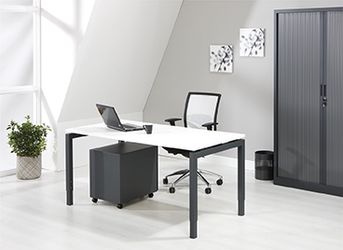 Bureau - vergdertafel antraciet onderstel en wit kleurig blad 160x80cm