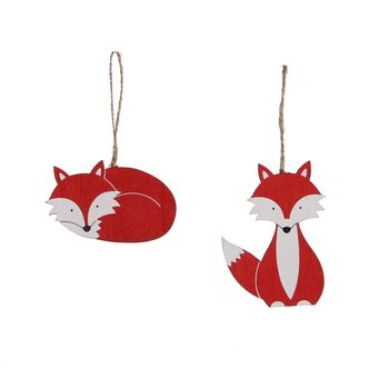 Ornament vos rood 2 assorti - l5xb0,5xh8,5cm