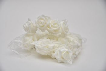 Foam rose 4cm 20pc White