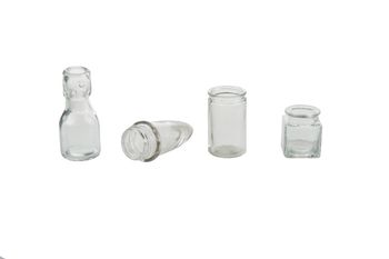 Glass bottles 4-10.5cm mix Transparent