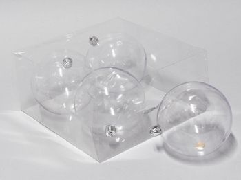 cb. 4 plastic balls clear 120mm