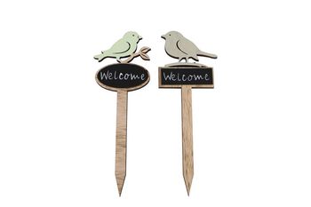 Wooden stick "Welcome" 8x24.5x0.6cm 1pc 2 assorted Multi