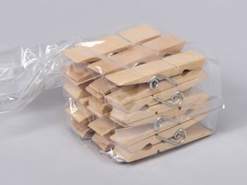 pb. 12 wooden clips natural 7,5 cm